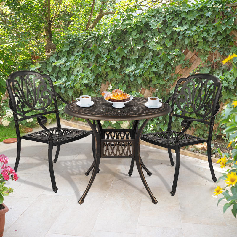 Patio Dining Table, Patio Table with Umbrella Hole Outdoor Dining Table