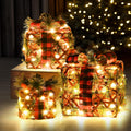 Christmas Lighted Gift Boxes, Pre-lit LED Light Up Christmas Ornament, Christmas Tree
