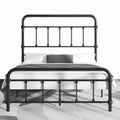 Full-Size-Bed-Frame-Metal Platform Bed Frame with 49" High-Headboard