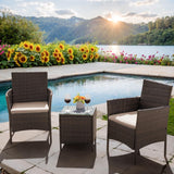 Patio Furniture Set 3 Pieces All-Weather Rattan Outdoor Furniture Patio Chairs