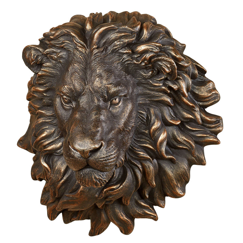 Power and Presence Lion Head Wall Sculpture Bronze