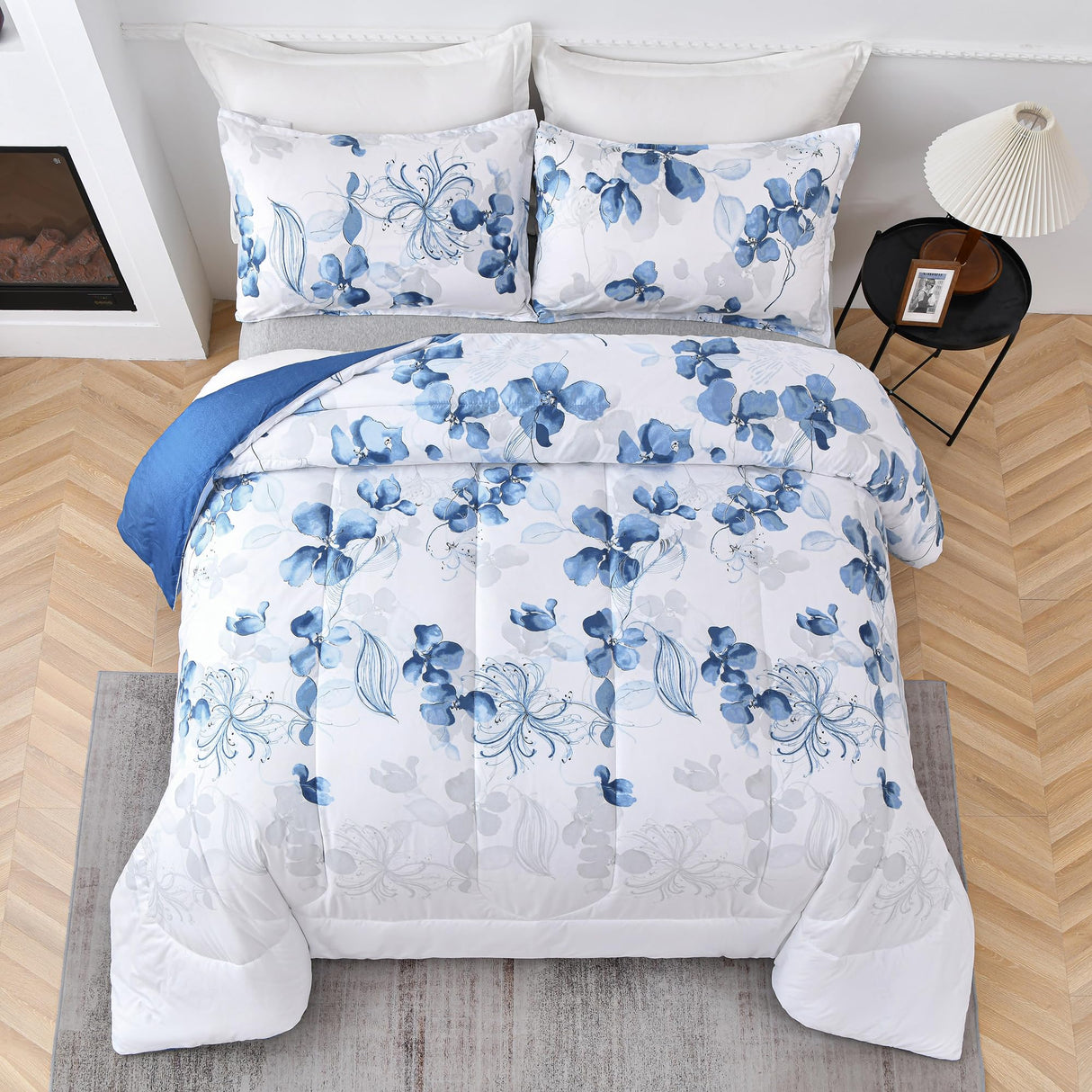 White Twin Comforter Bedding Set (90x68Inch)