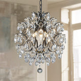 Modern Black Pendant Chandelier Crystal Raindrop Lighting