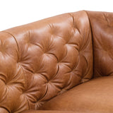 Essex Leather Couch – 89-Inch Leather Sofa with Tufted Back - Full Grain Leather