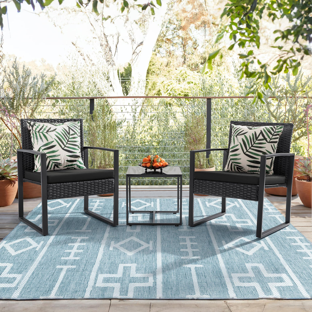 Patio Set Outdoor Wicker Furniture Sets Modern Rattan Chair Conversation Sets