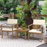 Patio Set 3 Piece Acacia Wood Outdoor Patio Furniture Set FSC Certified