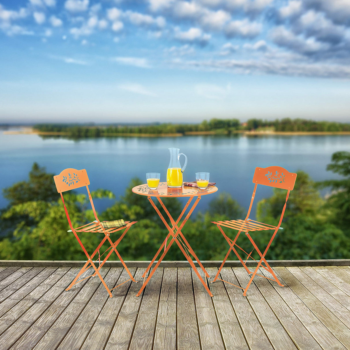 MSY100A-OR Bistro Set, Table, Orange