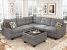 Convertible Sectional Sofa, L Shaped Couch with Storage Ottoman