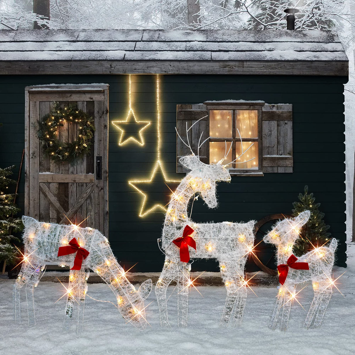 Christmas Decoration Outdoor 60 Light Up Deer Family