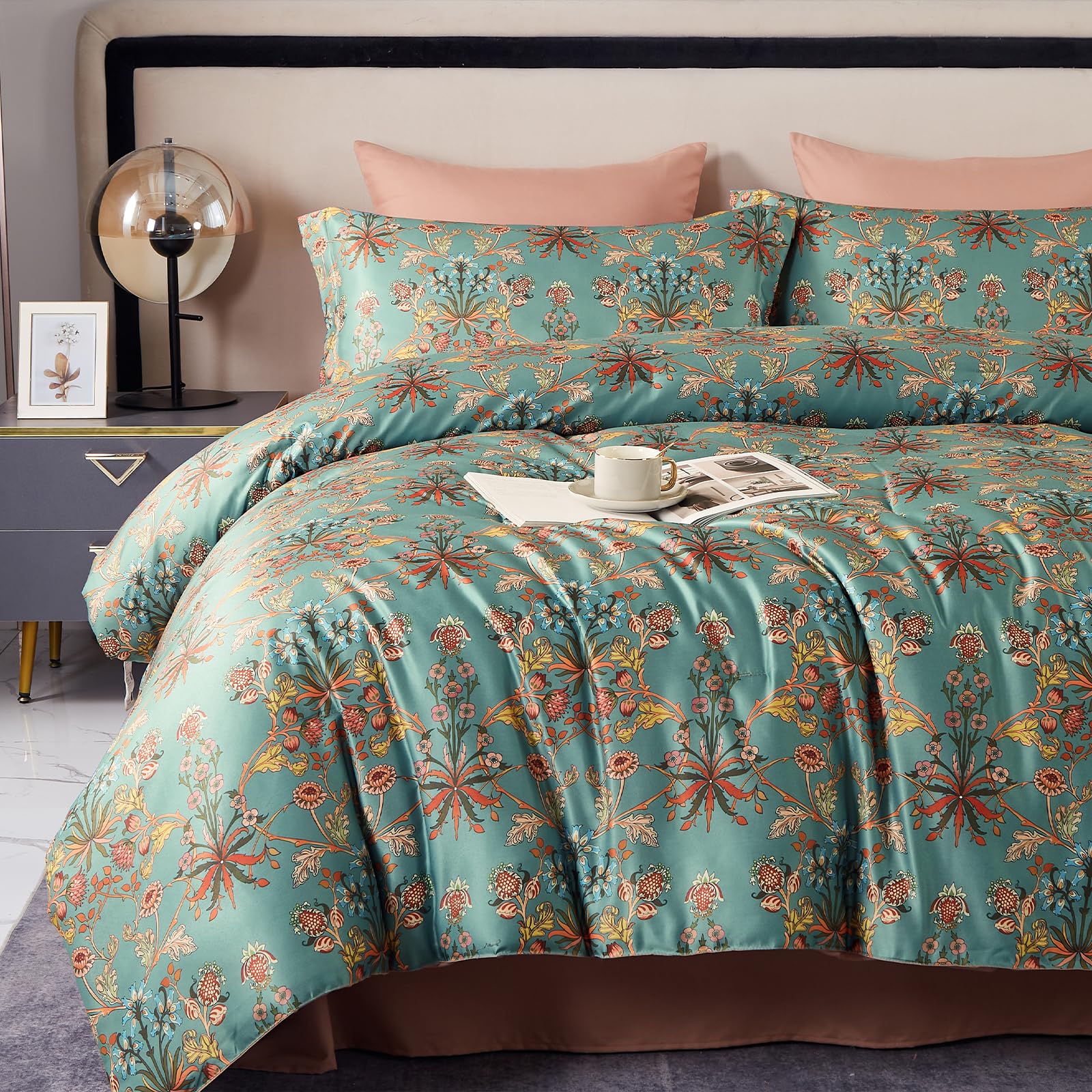 King Size Comforter Set; Bed in A Bag 7 Pieces Comforter Sets; Ultra-Soft Lightweight