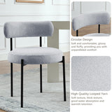 Dining Side Chair, Modern Upholstered Loop Yarns Side Chair