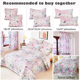 Garden Floral Bedding Set Queen,Reversible Comforter 3 Pieces