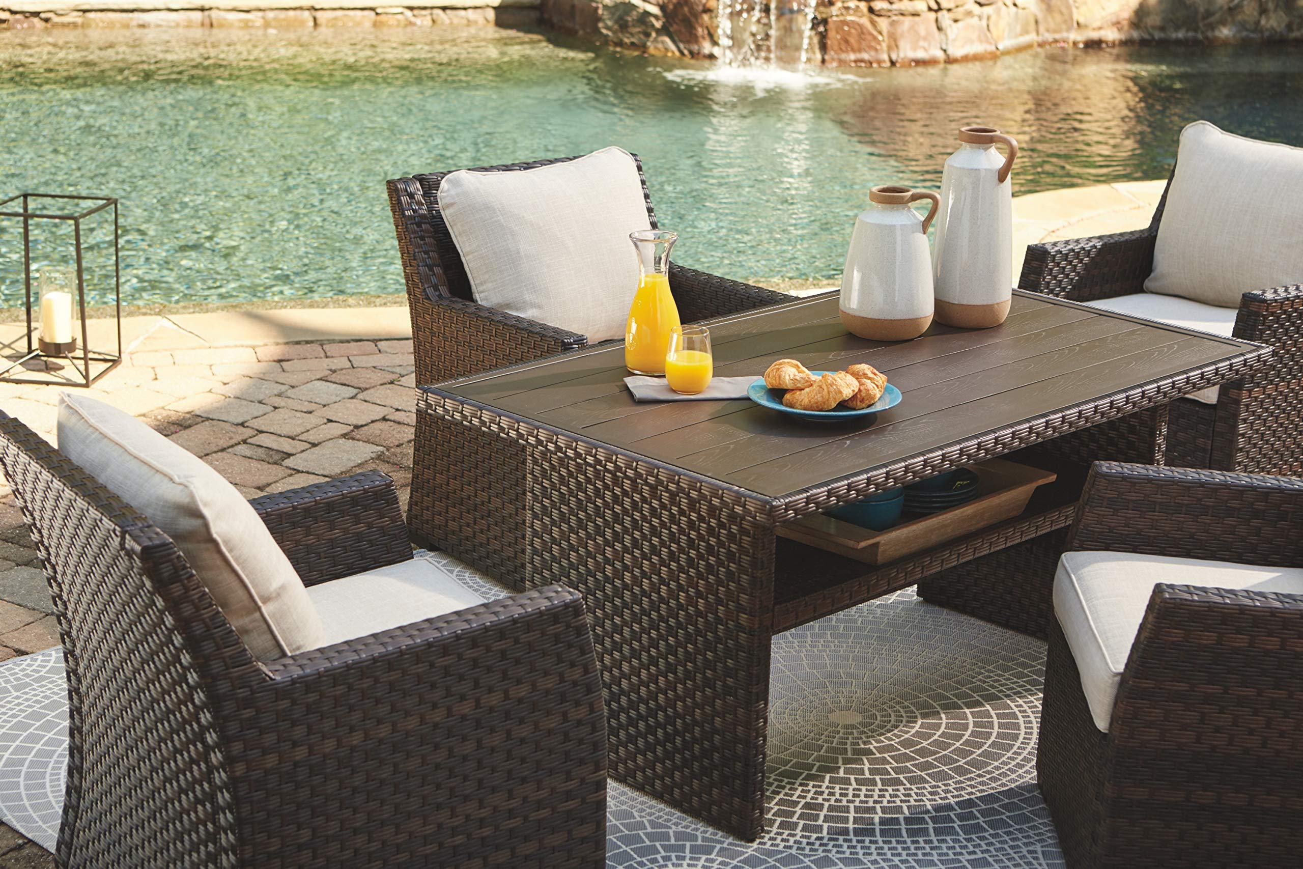 Outdoor Easy Isle Multi-Use Resin Wicker Patio Table