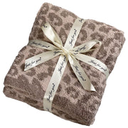 Leopard Knit Throw Blanket Soft Plush Fluffy Cheetah Print  Blanket Lightweight
