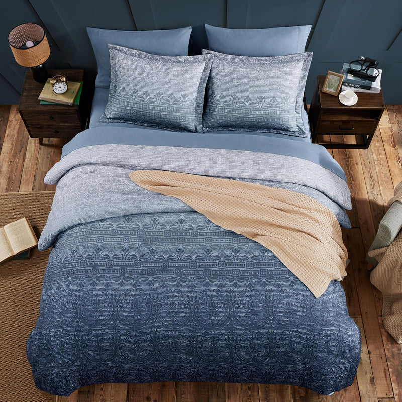 Queen Comforter Set, Bed in a Bag 7-Pcs, Boho Floral Print Bedding, All Season Comfortable