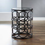 Interlocking Circles Side Accent Table, 22"H x 16.75"W x 16.75"D