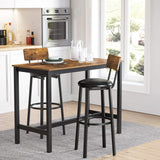 Bar Stools, Set of 2 PU Upholstered Breakfast Stools, 29.7 Inches Barstools