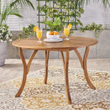 Adn Outdoor 47" Round Acacia Wood Dining Table