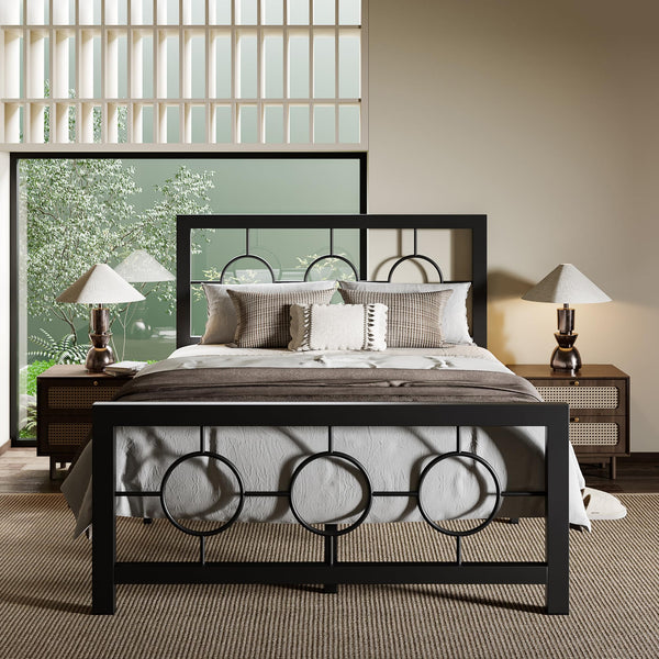 Twin Size Metal Platform Bed Frame with Modern
