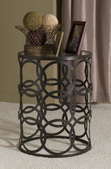 Interlocking Circles Side Accent Table, 22"H x 16.75"W x 16.75"D