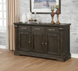 Rusel Rustic 3-Drawer Wood Buffet