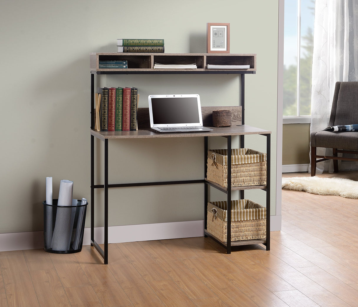 Daylicrew Urban Industrial 42" Home Office Desk & Hutch