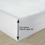 100% Organic Cotton Pure White Full Sheets Set 4-Piece Long Staple Percale Weave