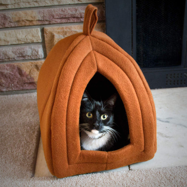 Pyramid - Cat Houses for Indoor Cats with Removable Foam Cat Bed for Kittens