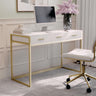 Drawers in White with Polished Brass Hardware