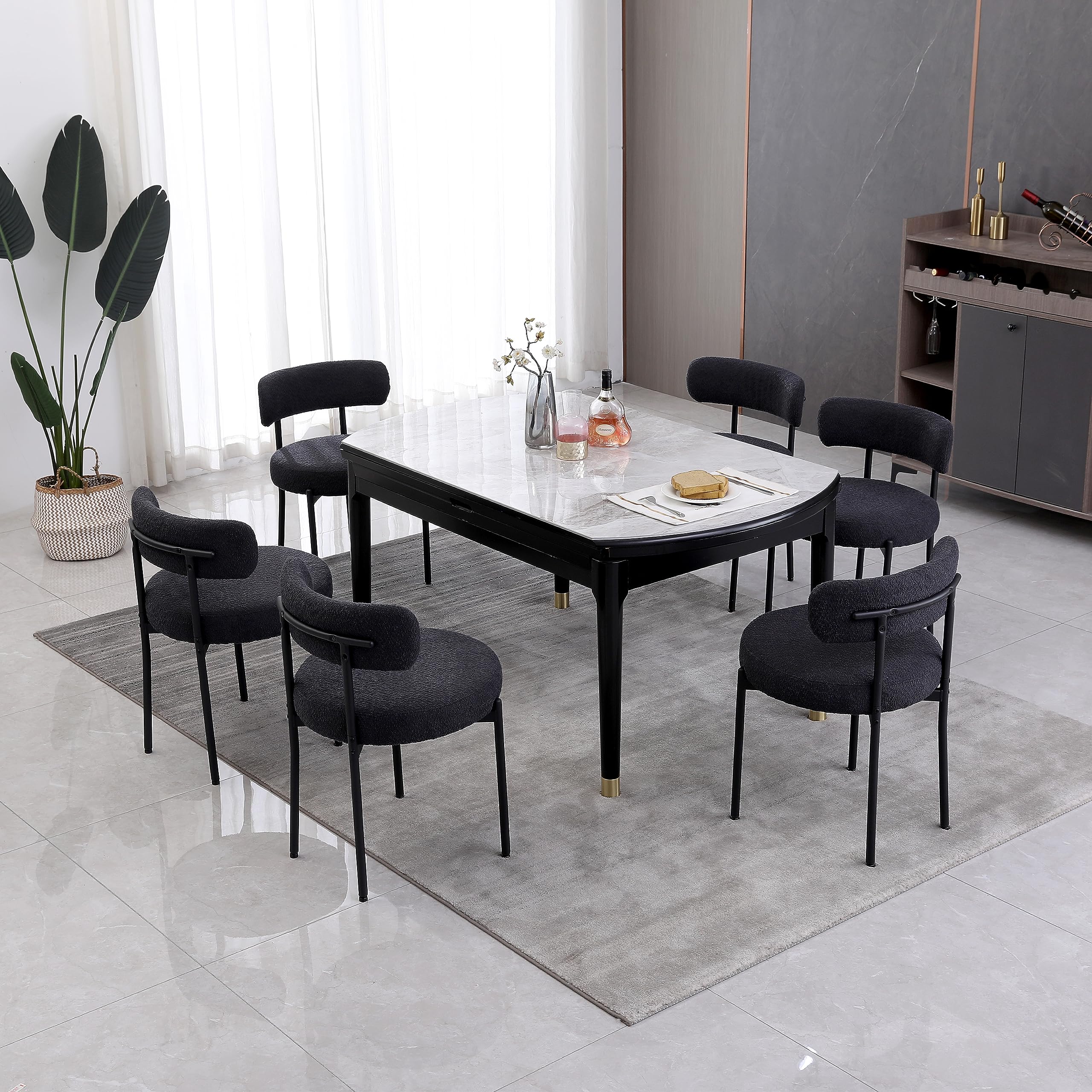 Black Dining Chairs Set of 2,  Modern Dining Chairs, Kitchen Dining Room Chairs