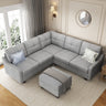 Convertible Sectional Sofa, L Shaped Couch with Storage Ottoman