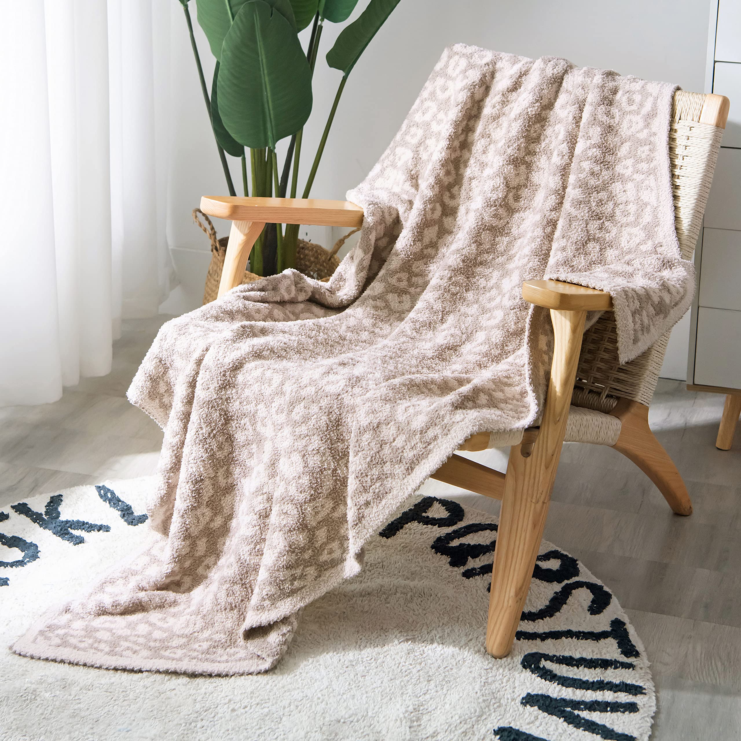 Leopard Knit Throw Blanket Soft Plush Fluffy Cheetah Print  Blanket Lightweight
