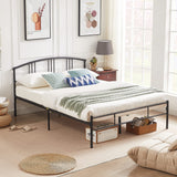 14 inch Queen Bed Frame Metal Platform Mattress Foundation with headboard Footboard