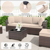 Outdoor Patio Furniture Set with Propane Fire Pit Table, 15 Pieces