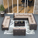 Outdoor Patio Furniture Set, 14 Pieces Sectional Sofa