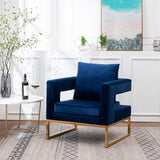 Lenola Upholstered Accent Arm Chair, Blue 29.75D x 27.5W x 34.5H Inch