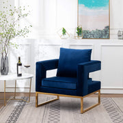 Lenola Upholstered Accent Arm Chair, Blue 29.75D x 27.5W x 34.5H Inch