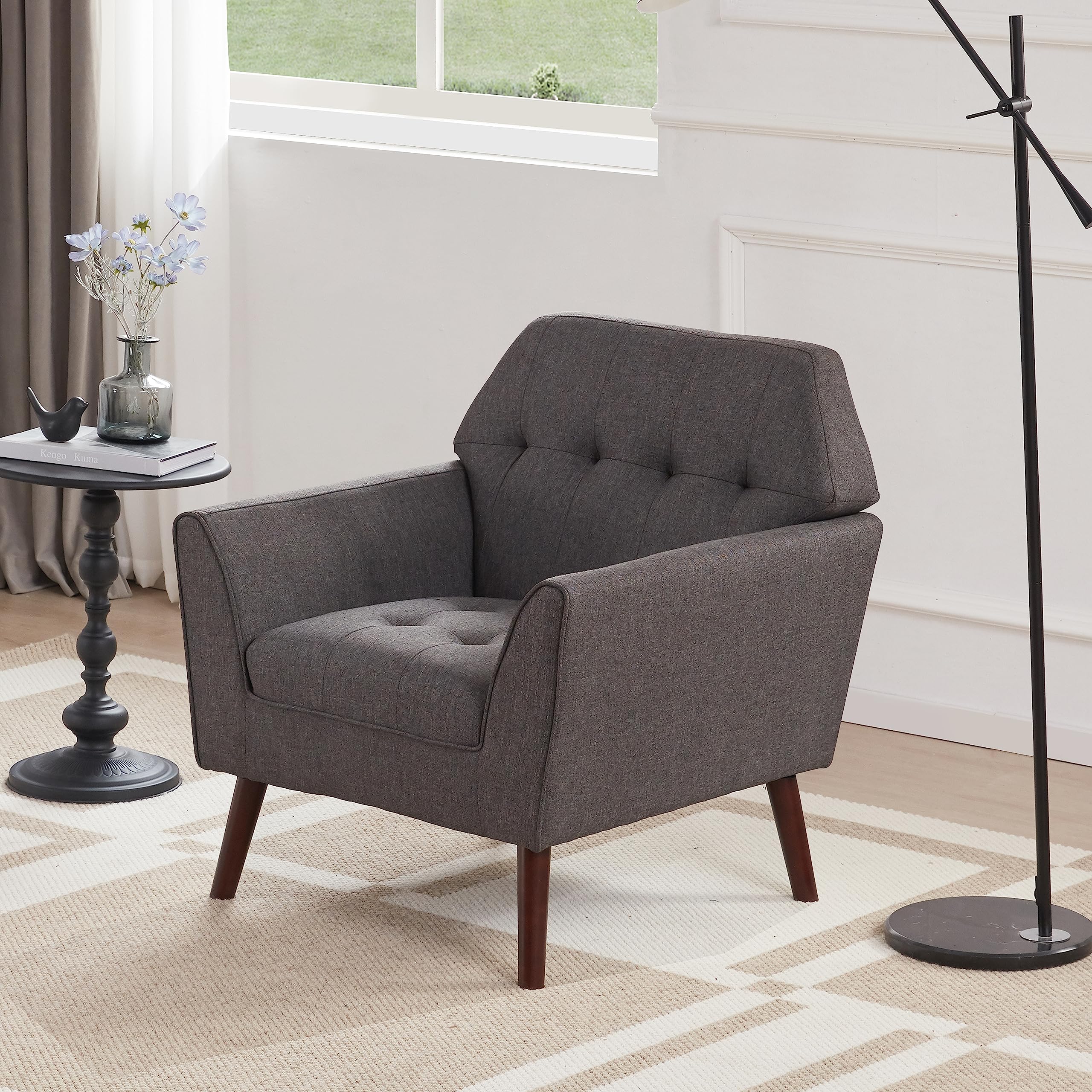 Accent Chairs for Bedroom, Midcentury Modern Accent Arm Chair for Living Room