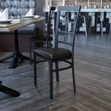 HERCULES Series Black Window Back Metal Restaurant Chair