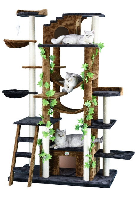 77-Inch Cat Tree, Brown/Black