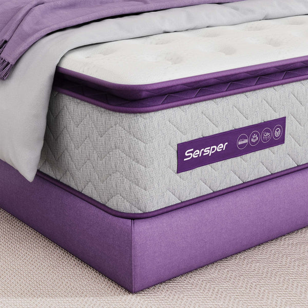 10 Inch Memory Foam Hybrid Pillow Top Queen Mattress - Heavier Coils for Durable Support