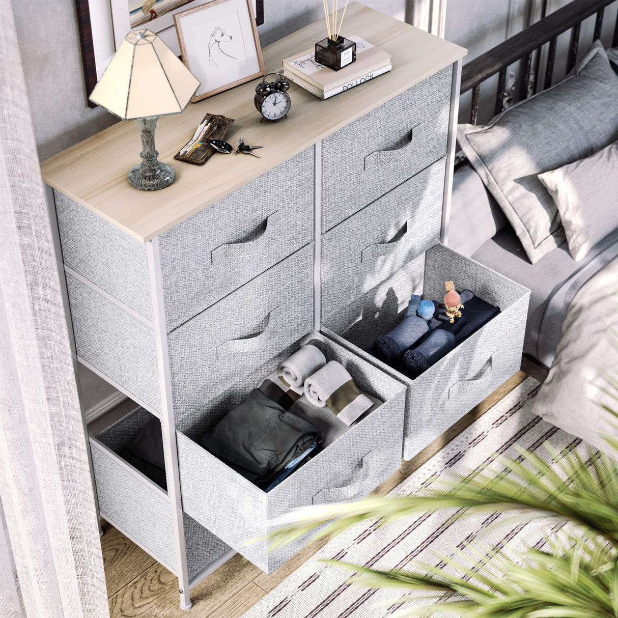 8 Drawers Dresser - Fabric Storage Tower, Organizer Unit for Bedroom, Living Room