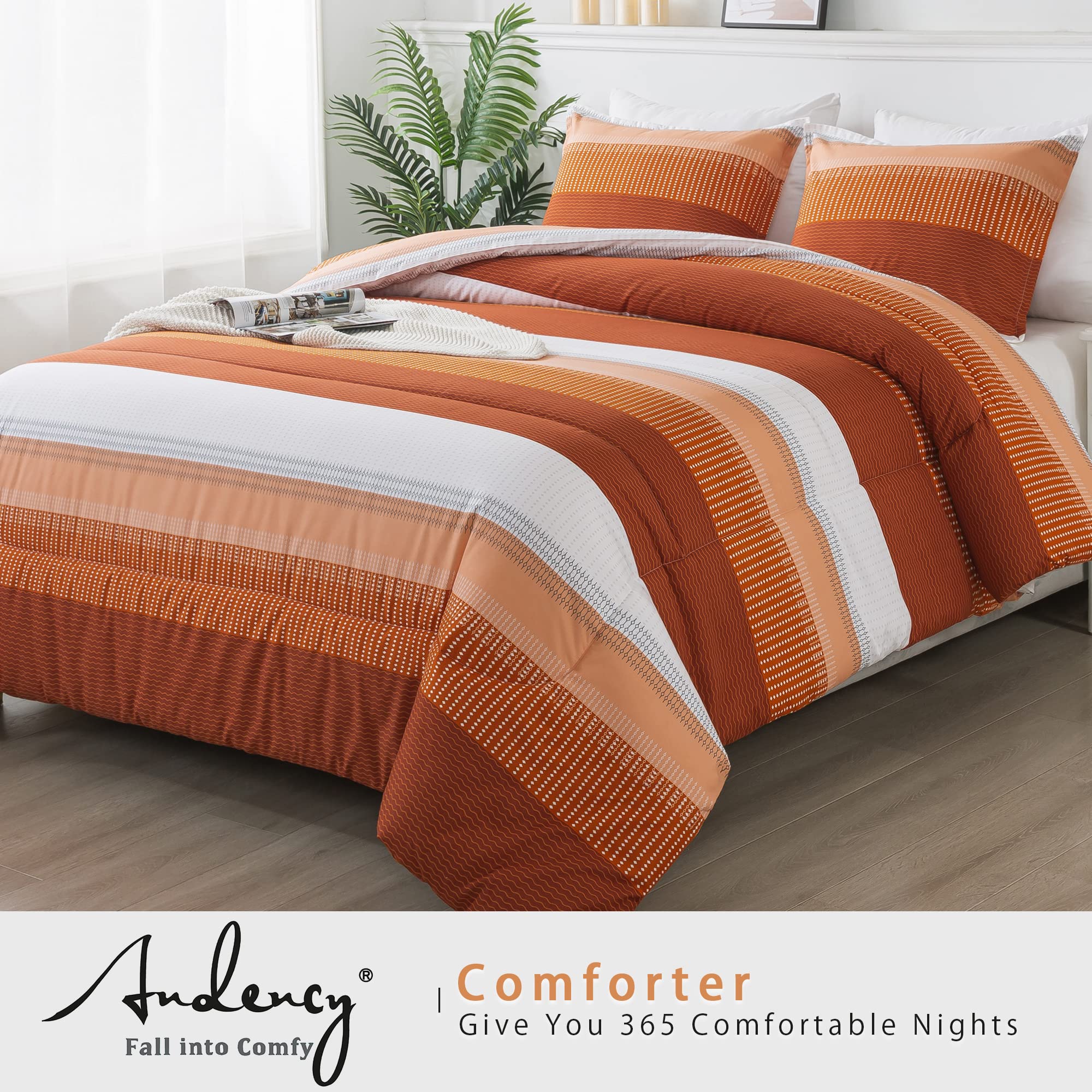 Stripe Comforter Set Full Size (79x90 Inch)