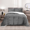 Micromink Sherpa Fleece Queen Comforter Set with 2 Pillow Shams