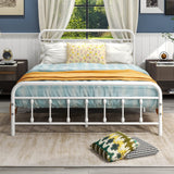 Queen Bed Frame with Headboard and Footboard Metal Bed Frame Vintage Sturdy Mattress Foundation