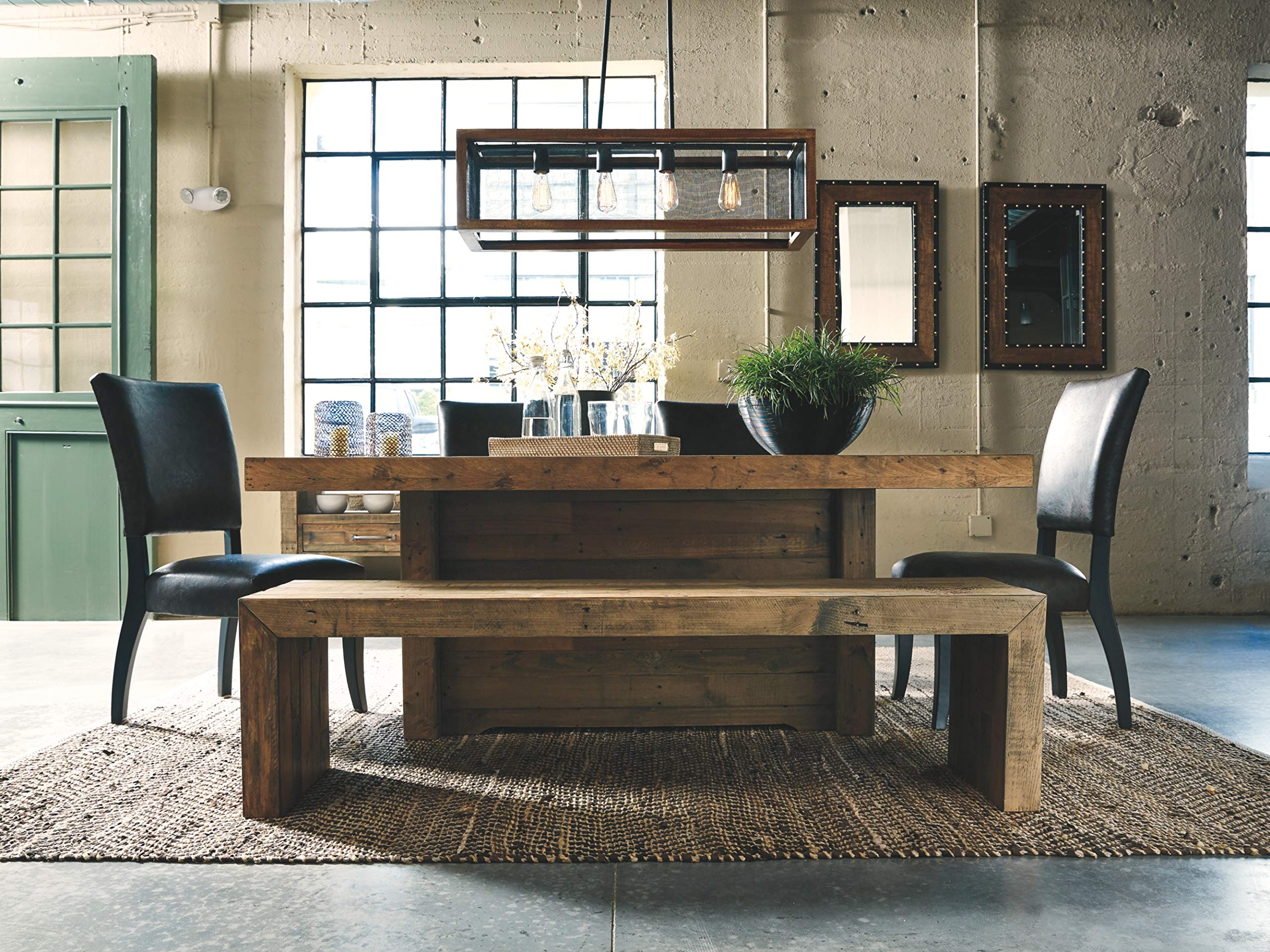 Sommerford Rustic Wood Dining Room Long Bench