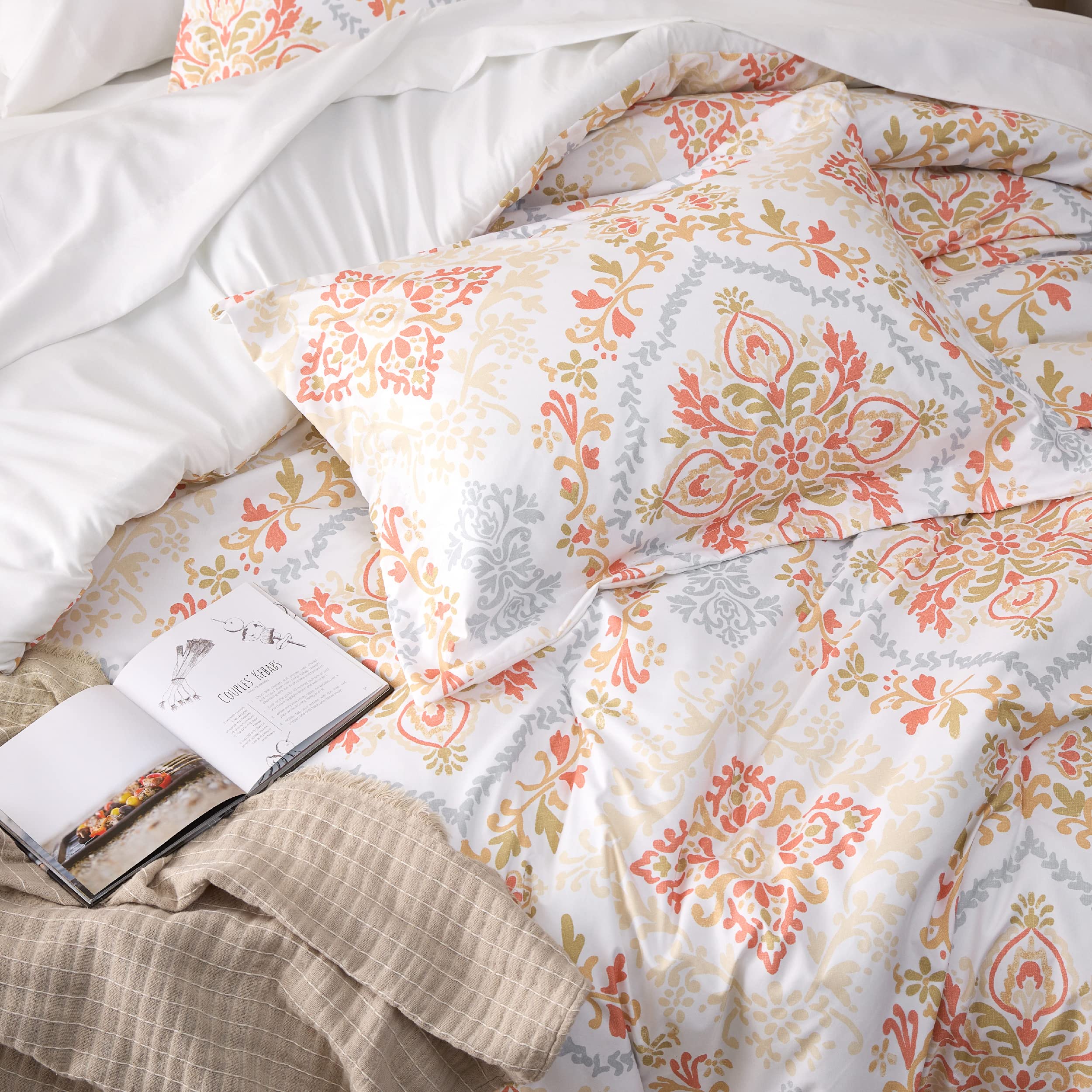 Boho Comforter Set Queen - 7 Pieces Bedding Sets Queen Bed in a Bag