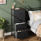 Dresser with 4 Drawers, Fabric Storage Tower, Organizer Unit for Bedroom