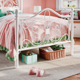 Twin Size Bed Frame for Kids,Metal Bed Frame with Butterfly Pattern Design Headboard