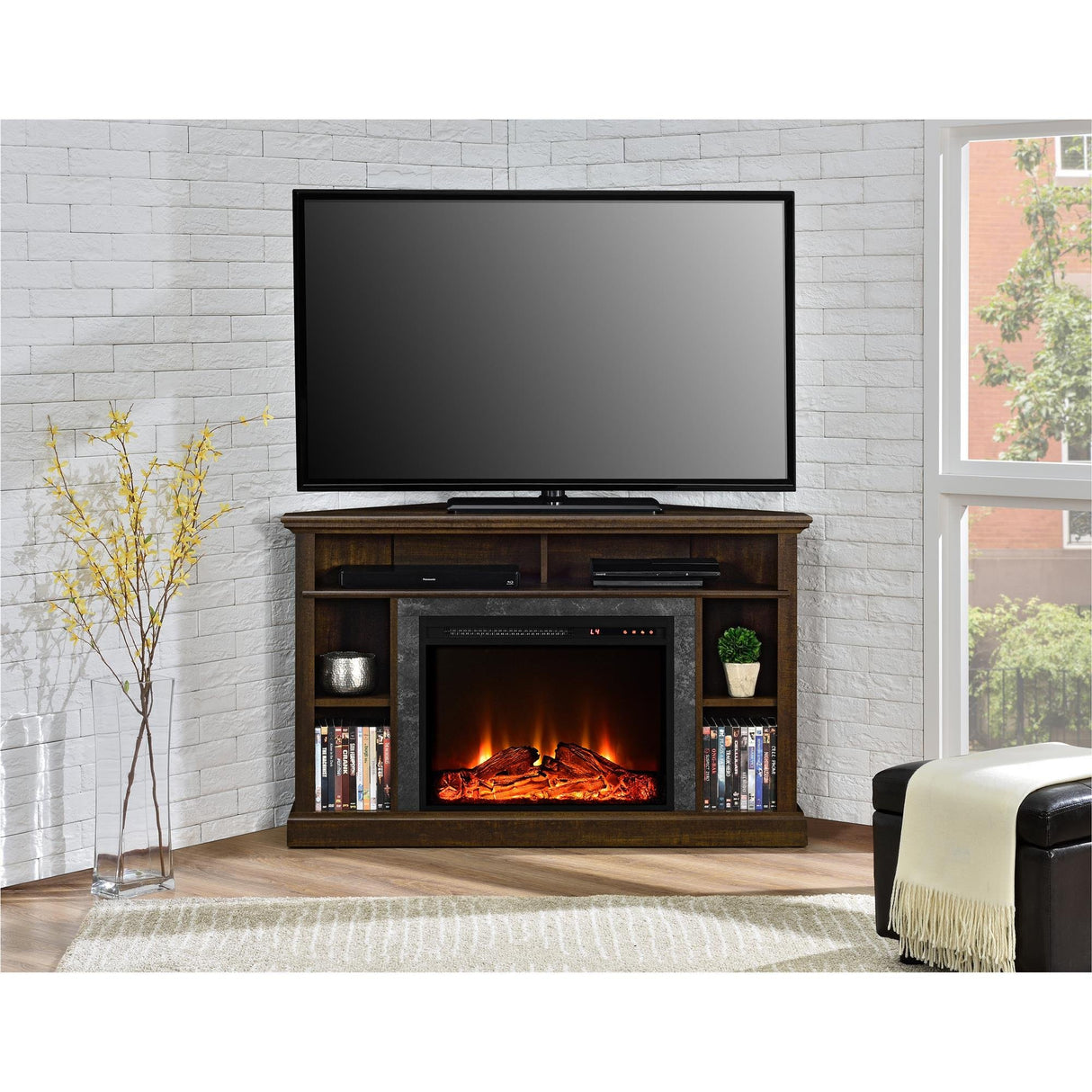 Overland Electric Corner Fireplace for TVs up to 50" Wide